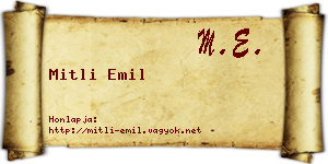 Mitli Emil névjegykártya
